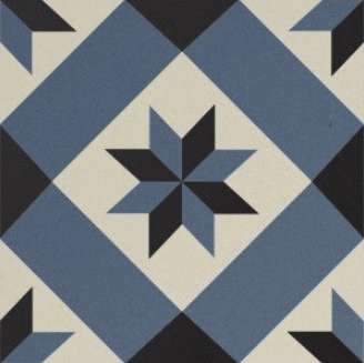 Winckelmans Метлахская плитка Decor Seville 01 (Beu Noi Bau) 15x15